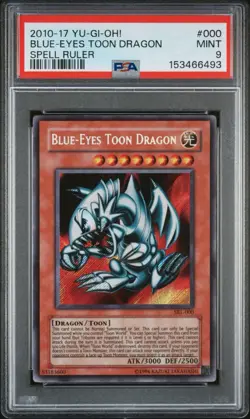 Yugioh 2010 Blue Eyes Toon Dragon SRL-000 PSA 9 Secret Rare - Image 1