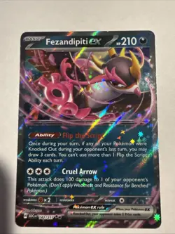 Pokemon TCG Fezandipiti EX 142/217 Ascended Heroes Double Rare NM Card - Image 1