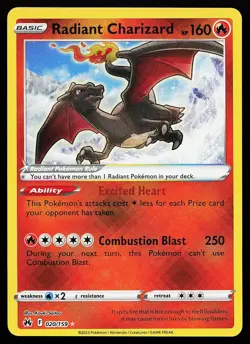 Radiant Charizard 020/159 Holo Crown Zenith Pokemon Card - Image 1