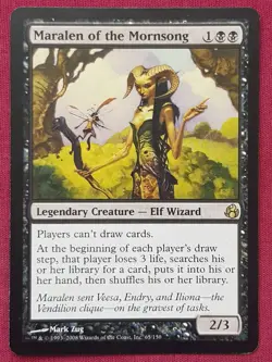 Magic The Gathering MORNINGTIDE MARALEN OF THE MORNSONG black card MTG - Image 1