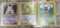 Vintage Pokemon TCG Holo 3-Card Lot Base/Jungle Alakazam Kangaskhan Venomoth - Image 1