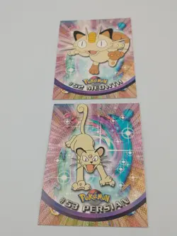 Meowth #52 Persian #53 Topps Pokemon Vintage Lot Cards 1999 set of 2 - Image 1