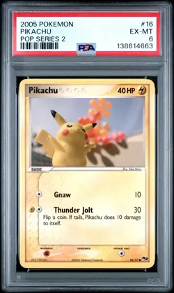 2005 POKEMON POP SER 2 #16 PIKACHU PSA 6 - Image 1