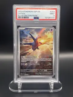 2024 POKEMON SSP EN-SURGING SPARKS ILLUSTRATION RARE #203 LATIOS PSA 9 - Image 1
