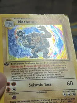 Pokemon Base Set Machamp 8/102 - Holo 1st Edition MP - Image 2