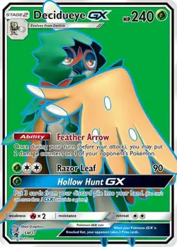 Decidueye GX - SM37 - Hidden Fates Near Mint Pokemon TCG - Image 1