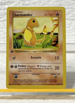Pokemon TCG Charmander #46/102 Base Set 1st Edition Shadowless - Image 1