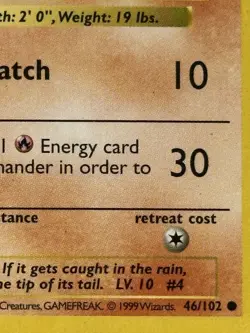 Pokemon TCG Charmander #46/102 Base Set 1st Edition Shadowless - Image 4