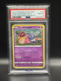 2021 POKEMON SWSH BLACK STAR PROMO #126 GALARIAN SLOWPOKE-HOLO PSA 8 - Image 1