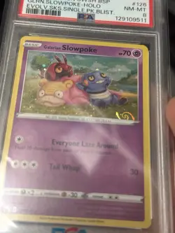 2021 POKEMON SWSH BLACK STAR PROMO #126 GALARIAN SLOWPOKE-HOLO PSA 8 - Image 3