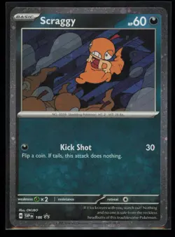Scraggy 186 Pokemon Scarlet & Violet Cosmos Promo Near Mint - Image 1
