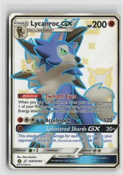 Lycanroc GX SV67/SV94 Shiny GX Rare Hidden Fates Shiny Vault Pokemon NM - Image 1