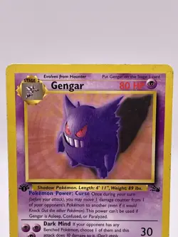 Pokemon Gengar 20/62, 1st Edition Fossil Non Holo HP/DMG - Image 4