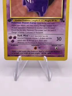 Pokemon Gengar 20/62, 1st Edition Fossil Non Holo HP/DMG - Image 5