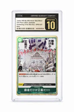 OP05-037 Justice Will Be Whoever Side Wins CGC Pristine 10 One Piece Japanese - Image 1