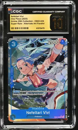 ONE PIECE EB02 ANIME 25TH COLLECTION ALT ART NEFELTARI VIVI CGC 10 PRISTINE - Image 1