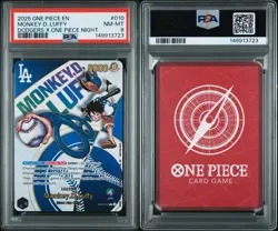 Bandai Monkey D. Luffy Leader Dodgers x One Piece Night #010 PSA 8 Promo Card - Image 3