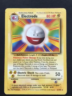 Electrode 21/102 Base Set Rare - Vintage Pokemon Card WOTC 1999 - Played #2 - Image 1