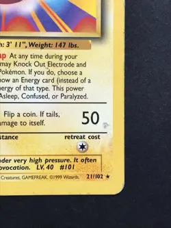 Electrode 21/102 Base Set Rare - Vintage Pokemon Card WOTC 1999 - Played #2 - Image 4