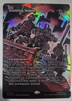 Doubling Season 0011 Foil Borderless Teenage Mutant Ninja Turtles MTG Magic - Image 1