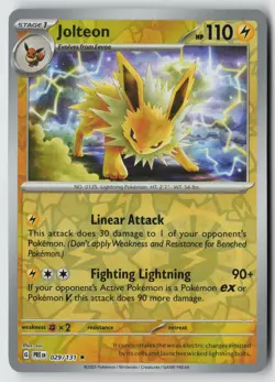 Jolteon 029/131 Holo Rare Prismatic Evolutions Pokemon Reverse Holo Near Mint - Image 1