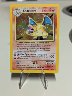 1999 Pokemon Charizard Base Unlimited Holo 4/102 Heavy Play - Image 1