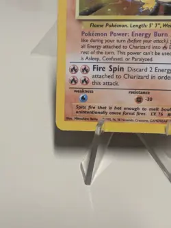 1999 Pokemon Charizard Base Unlimited Holo 4/102 Heavy Play - Image 4