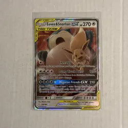 Pokemon TCG Eevee & Snorlax GX 120/181 Sun and Moon Team Up Tag Team. Pk001535 - Image 1