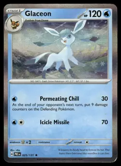 GLACEON 025/131 HOLO RARE SV: PRISMATIC EVOLUTIONS POKEMON HOLO NM - Image 2