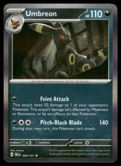 UMBREON 059/131 HOLO RARE SV: PRISMATIC EVOLUTIONS POKEMON HOLO NM - Image 2