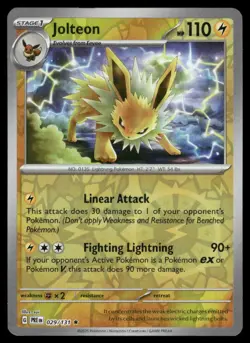 JOLTEON 029/131 HOLO RARE SV: PRISMATIC EVOLUTIONS REVERSE HOLO POKEMON NM - Image 2