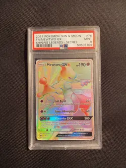 MEWTWO GX 76/73 Secret Rainbow Rare Holo PSA 9 2017 Shining Legends Pokemon - Image 1