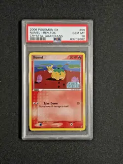 2006 POKEMON EX CRYSTAL GUARDIANS #59 NUMEL REVERSE HOLO FOIL PSA 10 POP 14 - Image 1