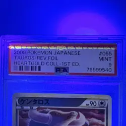 Tauros Reverse Foil PSA 9 MINT 2009 Pokemon Japanese HeartGold L1 1st Ed 055/070 - Image 5