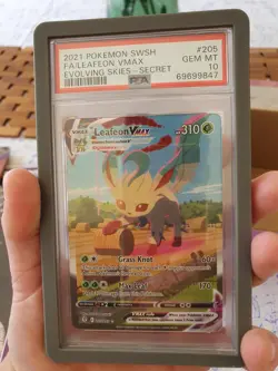 2021 Pokemon Evolving Skies Leafeon VMAX Alt Art #205 PSA 10 GEM MINT Secret - Image 1