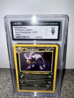 Pokemon Neo Discovery Houndoom Holo Rare 2001 4/75 CGC 9 Mint *PSA 10 CANDIDATE* - Image 1