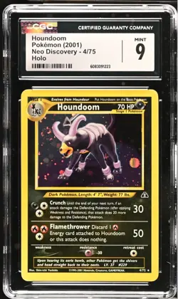 Pokemon Neo Discovery Houndoom Holo Rare 2001 4/75 CGC 9 Mint *PSA 10 CANDIDATE* - Image 3