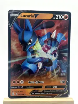 Lucario V 146/264 Holo V Rare Fusion Strike Pokemon Near Mint - Image 1