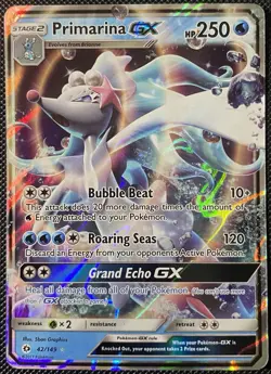 Primarina GX 42/149 SM Base Set Holo - Pokemon Card - Image 1
