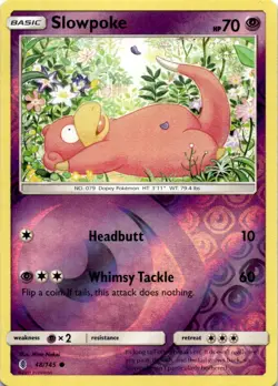 SLOWPOKE 48/145 C GUARDIANS RISING POKEMON REVERSE HOLO MP - Image 1