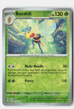 Beedrill Reverse Holo 015/165 Rare 151 Pokemon Near Mint - Image 1