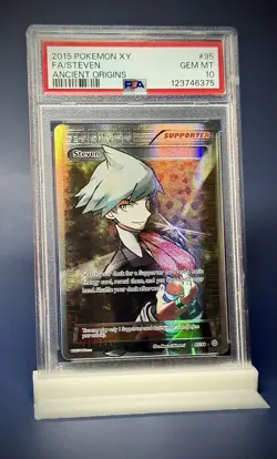 Steven PSA 10 💎(Full Art) 95/98 XY - Ancient Origins Holo Pokemon LOW POP - Image 1