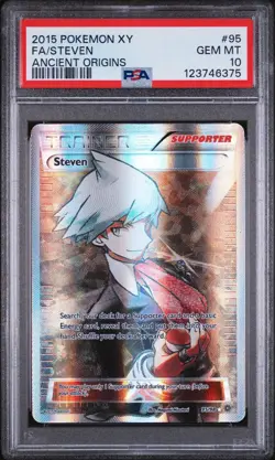 Steven PSA 10 💎(Full Art) 95/98 XY - Ancient Origins Holo Pokemon LOW POP - Image 2