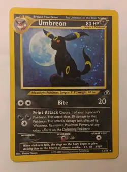 Umbreon 13/75 Neo Discovery Holo Rare Vintage Pokemon TCG Original MOONBREON - Image 2