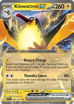 Kilowattrel EX 068/191 Double Rare Surging Sparks Pokemon NM - Image 1