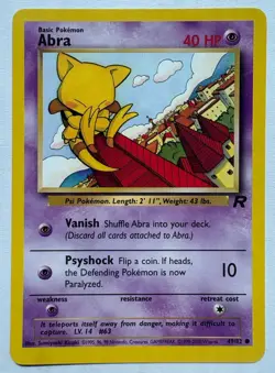 Abra 49/82 Team Rocket Set 1999 Vintage English Near Mint Pokemon TCG - Image 1