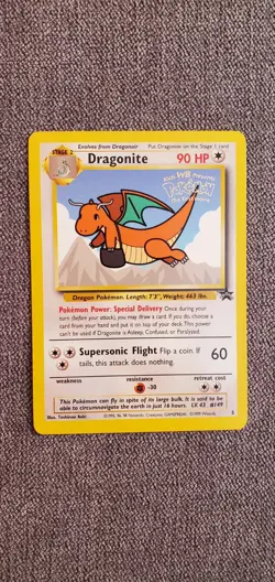 Pokemon TCG Dragonite 5 Black Star Promo Card WB First Movie 1999 - Image 1
