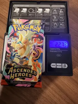 HEAVY 22.73-74g Pokemon TCG Ascended Heroes Booster Pack (SEALED) - Image 1