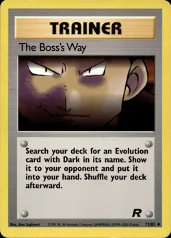 THE BOSS'S WAY 73/82 UNCOMMON TEAM ROCKET POKEMON UNLIMITED MP - Image 1