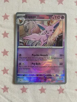 Espeon 033/131 Prismatic Evolutions Holo Rare Poke Ball Pokemon TCG Card - Image 1